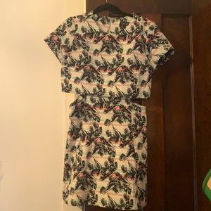 Topshop tropical cut out dress